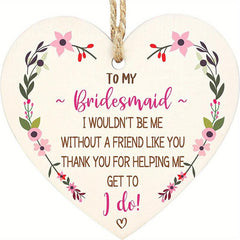 Wooden Hanging Heart Plaque Wedding Sign Bridal Shower Bachelorette Party