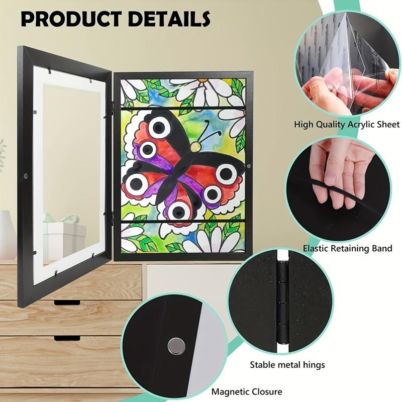 Solid Wood A4 Magnetic Flip Cover Photo Frame