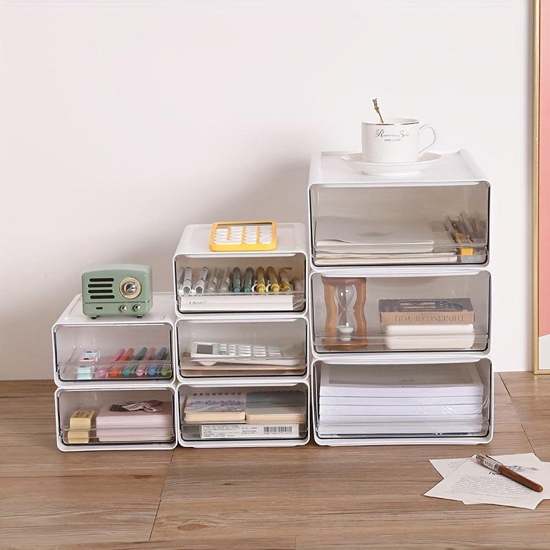 Clear Desktop Storage Box for Office and Home Organization