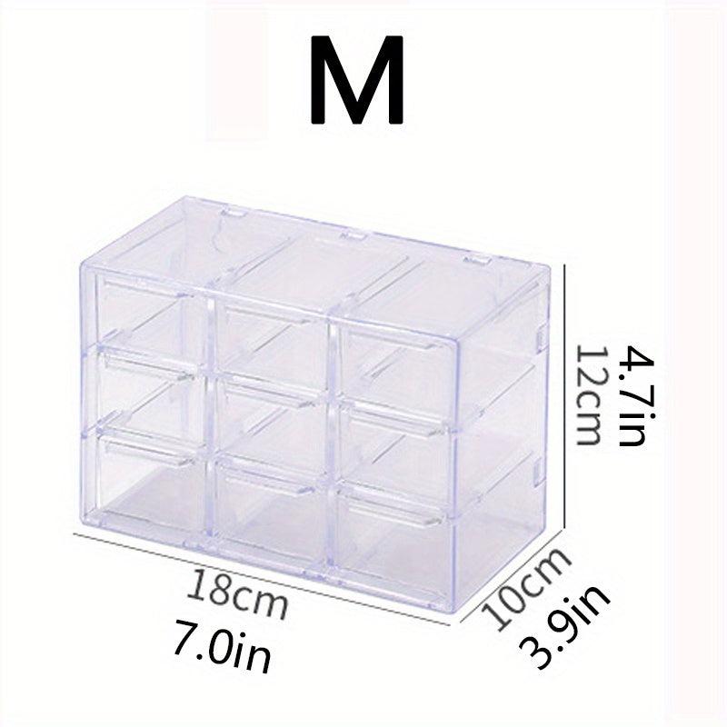 Acrylic Jewelry Box with 6/9/12 Grids for Earrings Necklaces