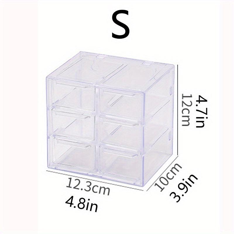 Acrylic Jewelry Box with 6/9/12 Grids for Earrings Necklaces