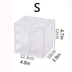 Acrylic Jewelry Box with 6/9/12 Grids for Earrings Necklaces