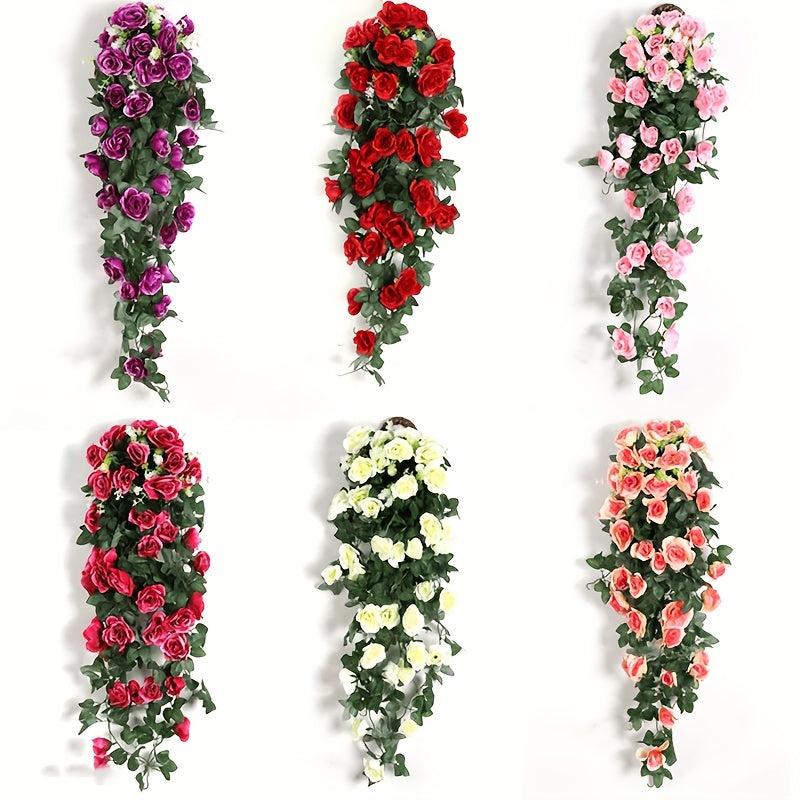Artificial Rose Vine Hanging Plants for Home Garden and Weddings