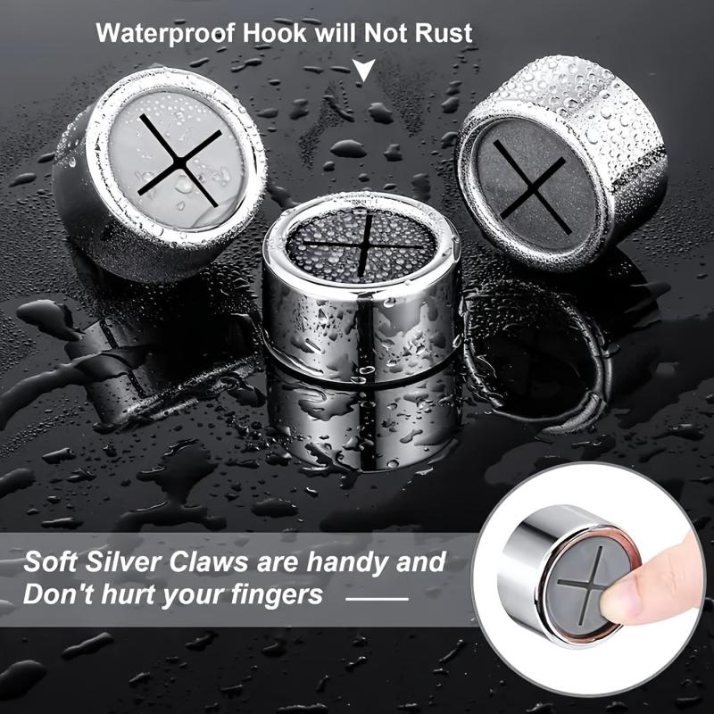 2pcs Self Adhesive Push Towel Hooks for Bathroom - No Drilling Required