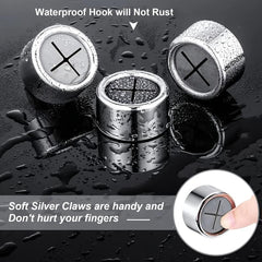2pcs Self Adhesive Push Towel Hooks for Bathroom - No Drilling Required