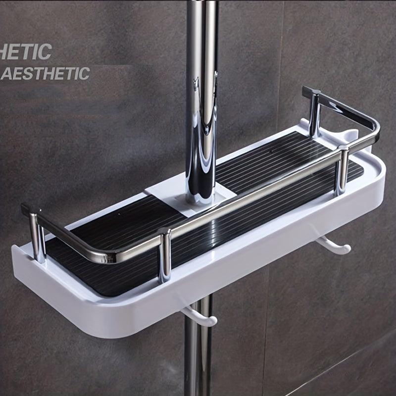 Shower Rod Storage Rack Bathroom Wall Shelf Toilet Hand Wash Pool Shelves