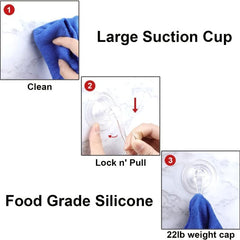 2pcs Heavy Duty Suction Cup Hooks