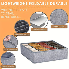 Fabric 24-Cell Drawer Divider for Closet Storage