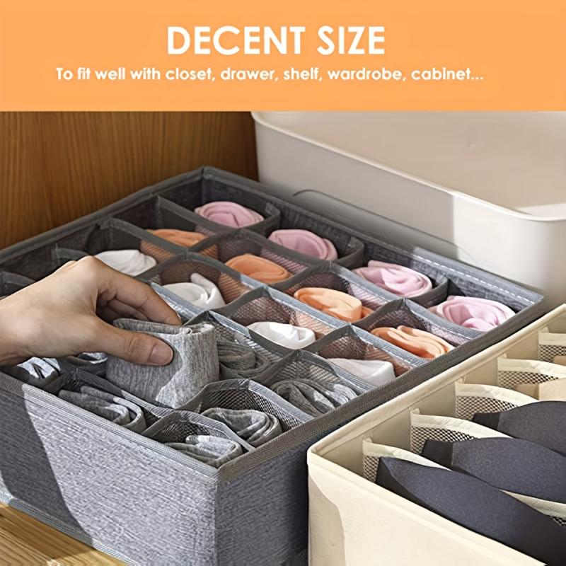 Fabric 24-Cell Drawer Divider for Closet Storage