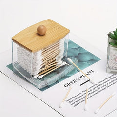 7 Oz Bathroom Organizer Set - Swab Holder Apothecary Jars