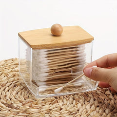 7 Oz Bathroom Organizer Set - Swab Holder Apothecary Jars