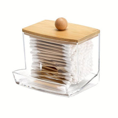 7 Oz Bathroom Organizer Set - Swab Holder Apothecary Jars