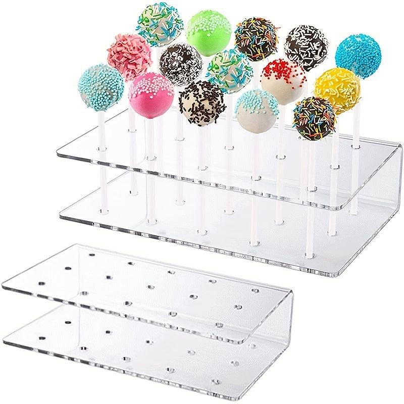 Acrylic Cake Pop Display 15 Hole - Clear Lollipop Stand Holder