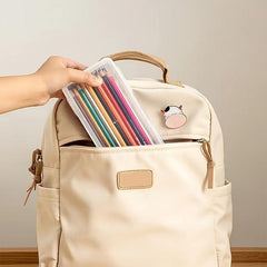 Large Capacity Storage Box w/ Snap Lid - School Supplies Organizer