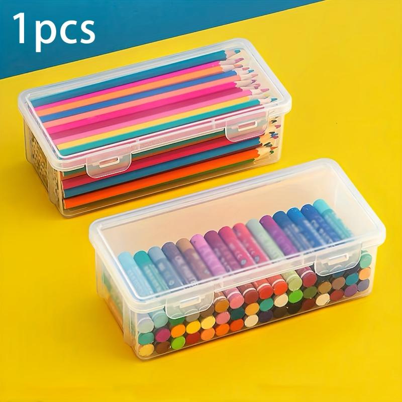 Large Capacity Storage Box w/ Snap Lid - School Supplies Organizer
