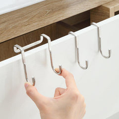1pc Stainless Steel Bedside Cabinet Door Hook Double Hook For Dorm