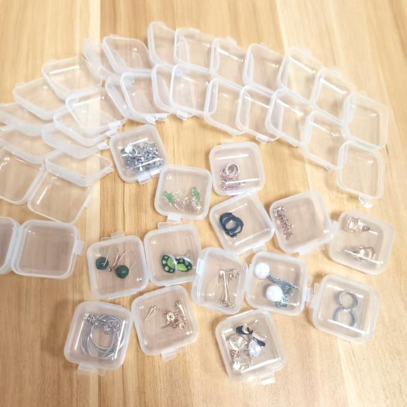 10pcs Dust-proof Plastic U Disk Storage Box 1.38 x 1.38 x 0.71 Inches