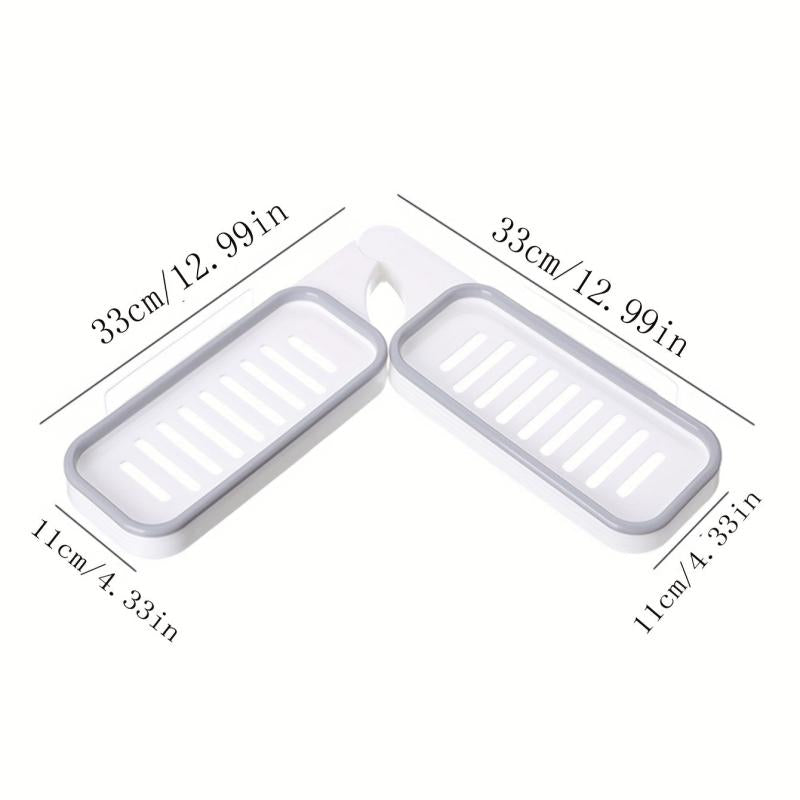 Foldable Dual Purpose Corner Shelf - Bathroom Storage and Shampoo Holder