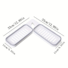 Foldable Dual Purpose Corner Shelf - Bathroom Storage and Shampoo Holder