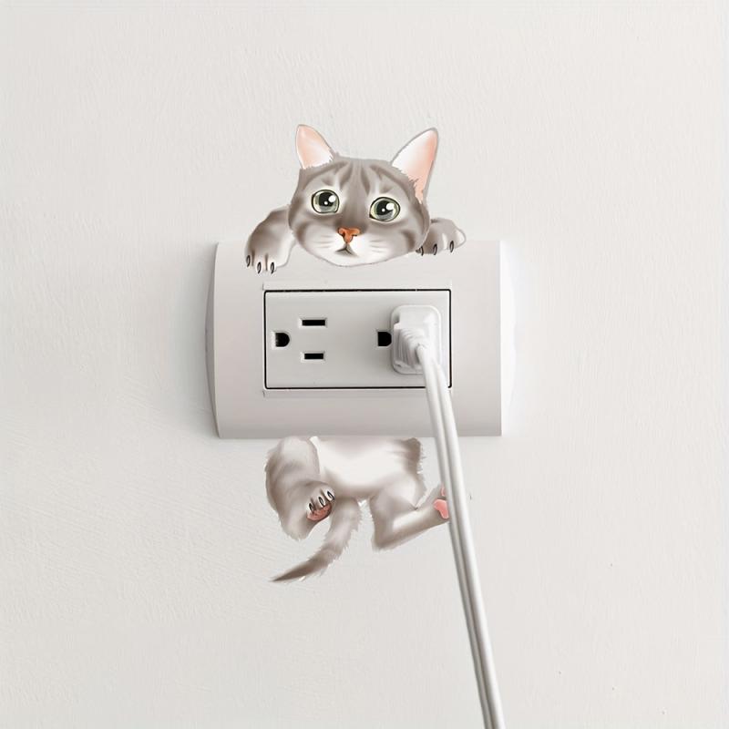 Cartoon Cat Wall Sticker - Removable Decal for Home Decor