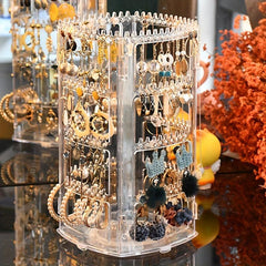 360 Rotating Earrings Holder Jewelry Organizer 4 Tiers Jewelry Rack