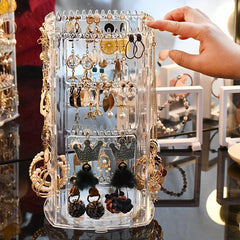 360 Rotating Earrings Holder Jewelry Organizer 4 Tiers Jewelry Rack