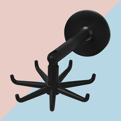 Plastic Rotating Self Adhesive Wall Hanger 7 Claws Storage Rack