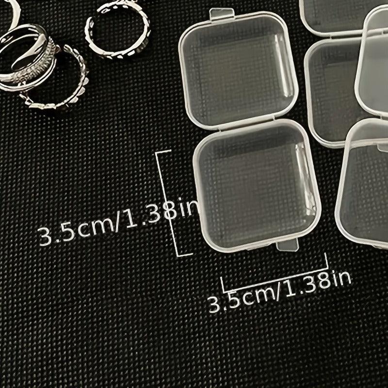 10pcs Mini Plastic Jewelry Storage Box for Earrings Rings Necklaces
