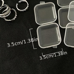10pcs Mini Plastic Jewelry Storage Box for Earrings Rings Necklaces