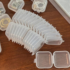 10pcs Mini Plastic Jewelry Storage Box for Earrings Rings Necklaces
