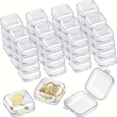 10pcs Mini Plastic Jewelry Storage Box for Earrings Rings Necklaces