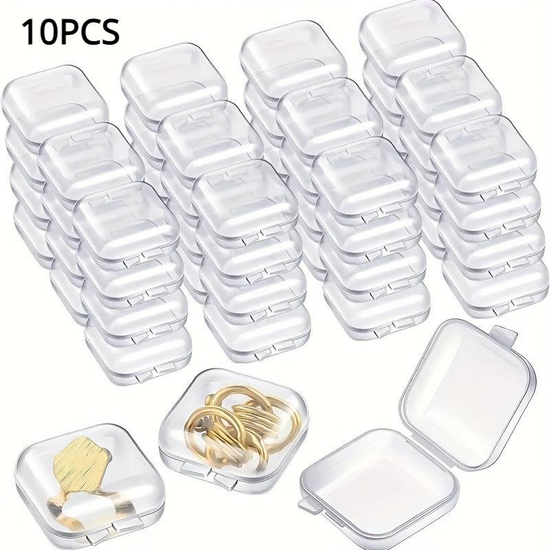 10pcs Mini Plastic Jewelry Storage Box for Earrings Rings Necklaces