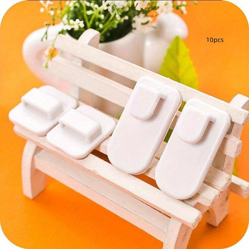 10 Pairs Multifunctional Adhesive Hooks Remote Control Storage