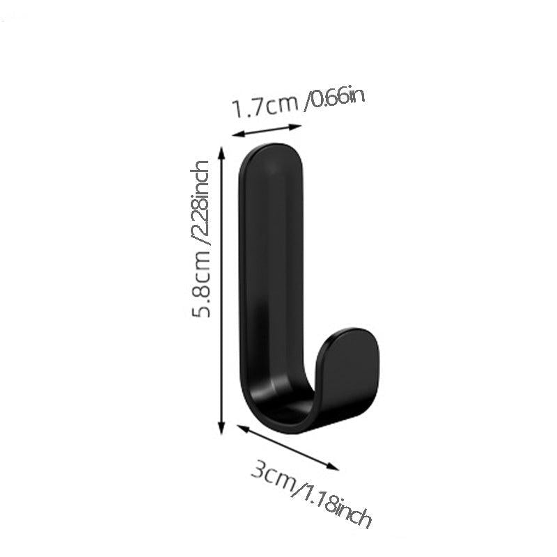 6pcs J Shaped Single Hook Self Adhesive Wall Hook Multipurpose Wall Hanging Hook