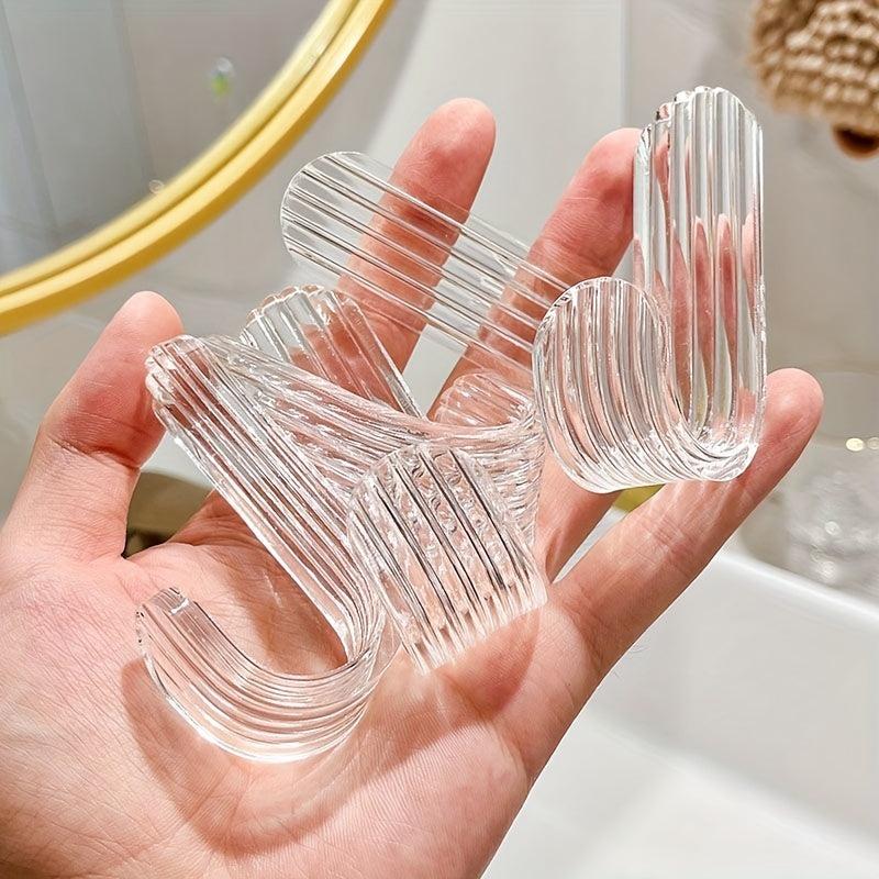 5pcs Acrylic Hooks Strong Load-bearing Punch Adhesive Hooks
