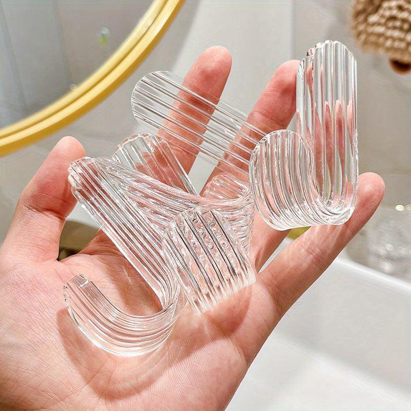 5pcs Acrylic Hooks Strong Load-bearing Punch Adhesive Hooks