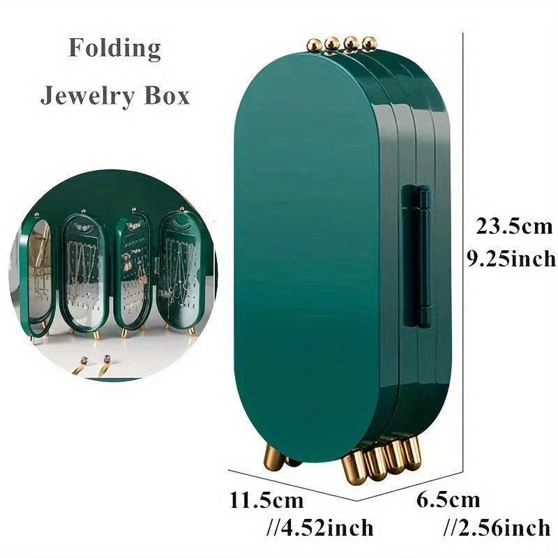 Foldable Jewelry Organizer with Storage Box for Earrings Necklaces