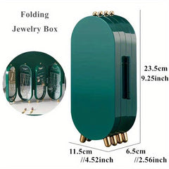 Foldable Jewelry Organizer with Storage Box for Earrings Necklaces