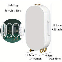 Foldable Jewelry Organizer with Storage Box for Earrings Necklaces