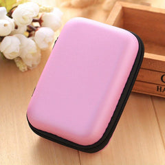 Portable Phone Cable Storage Box with Zipper Coin Pouch