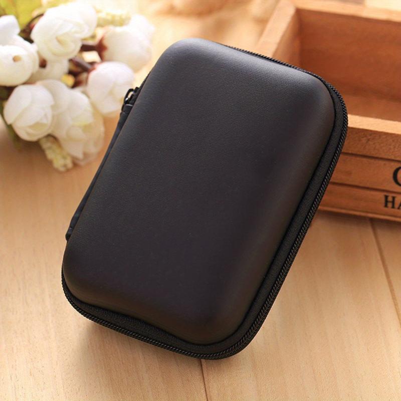 Portable Phone Cable Storage Box with Zipper Coin Pouch