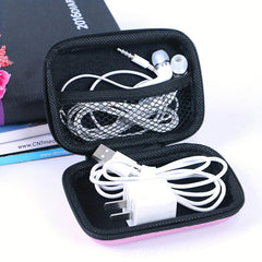 Portable Phone Cable Storage Box with Zipper Coin Pouch