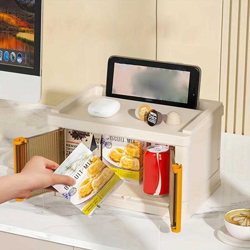 Desktop Folding Storage Box For Office & Home Use Plastic Transparent