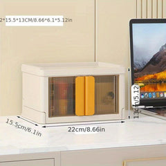 Desktop Folding Storage Box For Office & Home Use Plastic Transparent