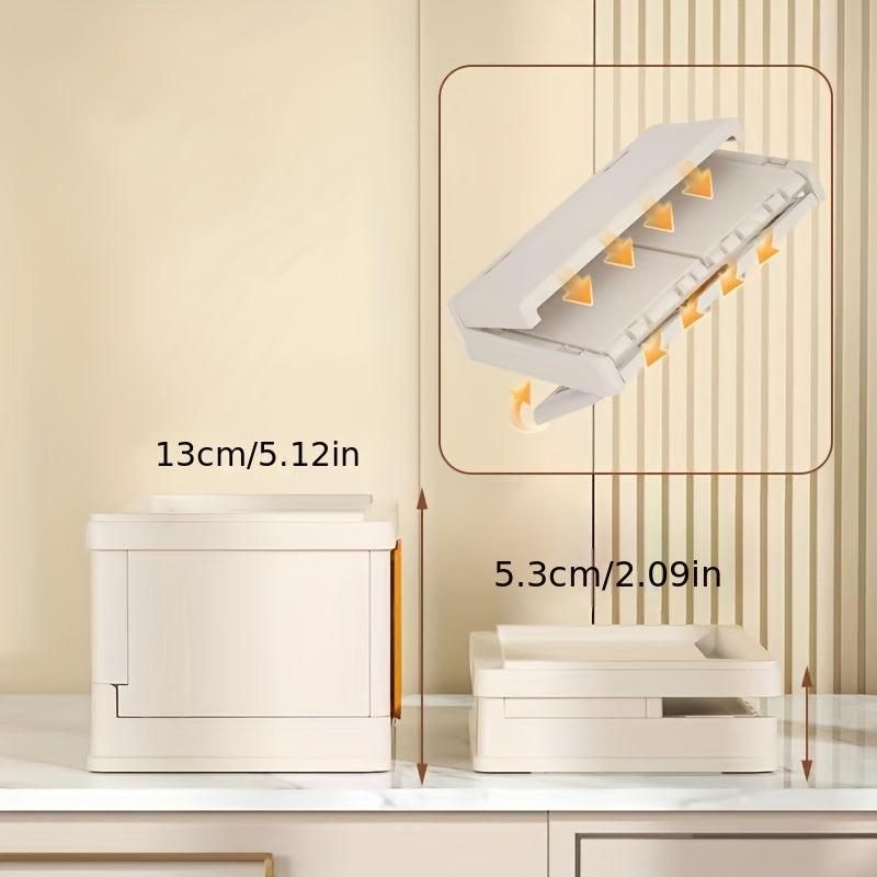 Desktop Folding Storage Box For Office & Home Use Plastic Transparent