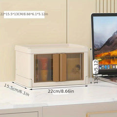 Desktop Folding Storage Box For Office & Home Use Plastic Transparent