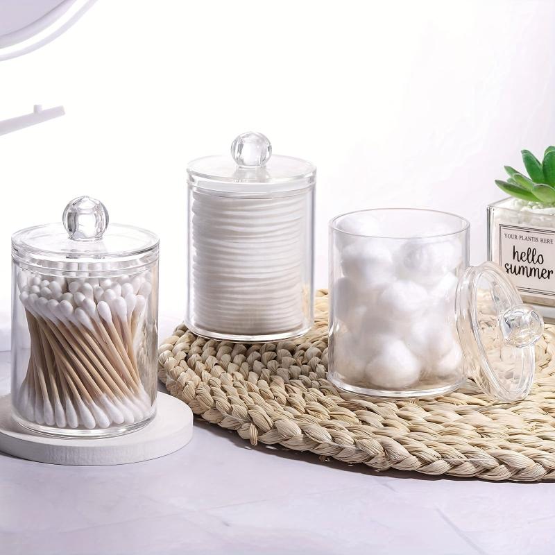 Clear Plastic Swab Holders With Lid - Dust-proof Storage Jars