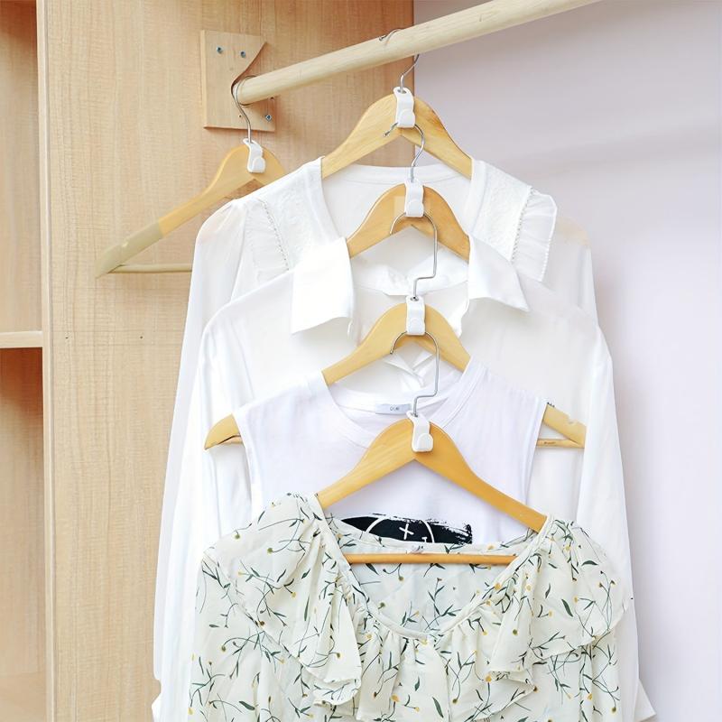 Plastic Clothes Hanger Connector Stackable Hook, Space Saving