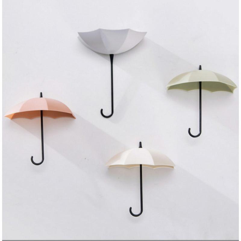 3pcs Umbrella Shape Wall Hook Multifunctional Adhesive Hanging Hook