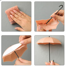 3pcs Umbrella Shape Wall Hook Multifunctional Adhesive Hanging Hook